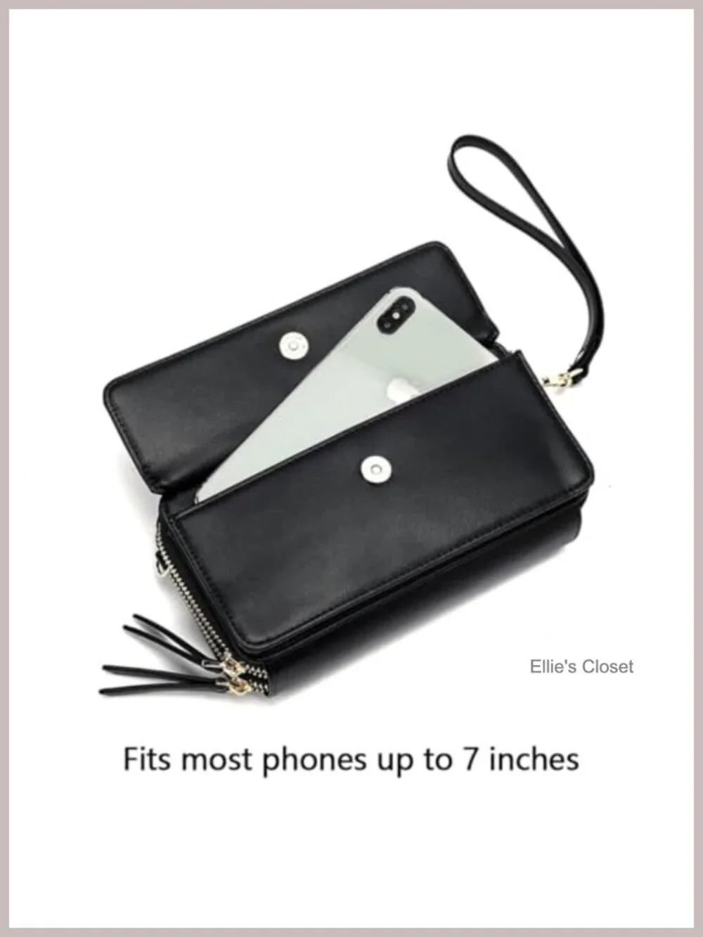 RFID Blocking Vegan Leather Crossbody Wallet Wristlet with Phone Pocket